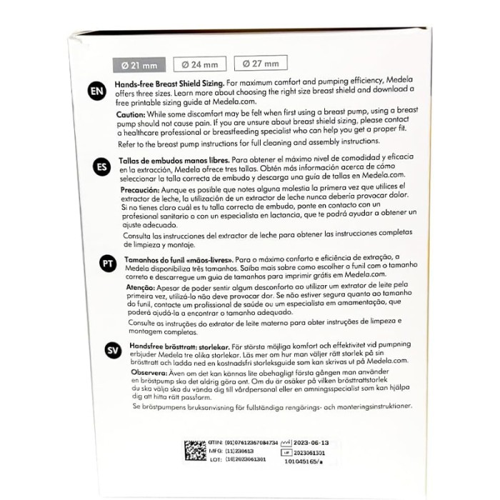 Medela Hands-free Breast Shield 2 x 21mm