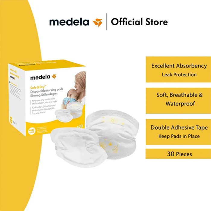 Medela Safe & Dry Disposable Nursing Pads 30 pcs