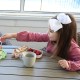 ميلي طبق سيليكون مقسم مع شفط وردي يونيكورن