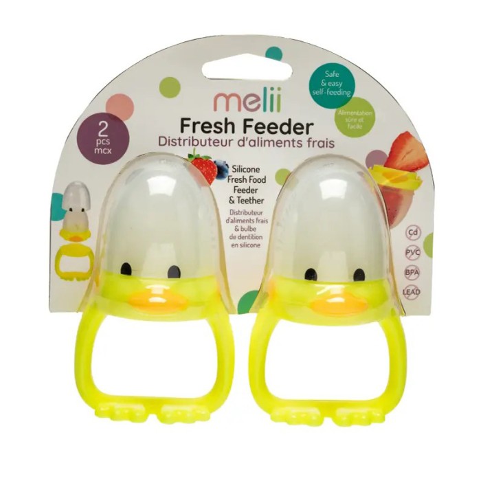 Melii Fresh Food Feeder Yellow Duck 2 pcs