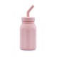 Melii Silicone Water Bottle With Straw 230 ml Pink