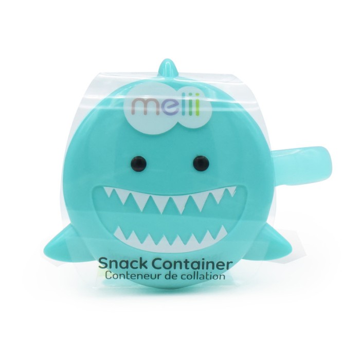 Melii Snack Container With Finger Trap - Turquoise Shark