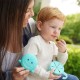 Melii Snack Container With Finger Trap - Turquoise Shark