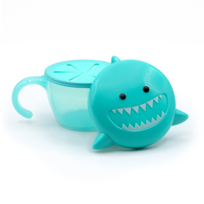 Melii Snack Container With Finger Trap - Turquoise Shark