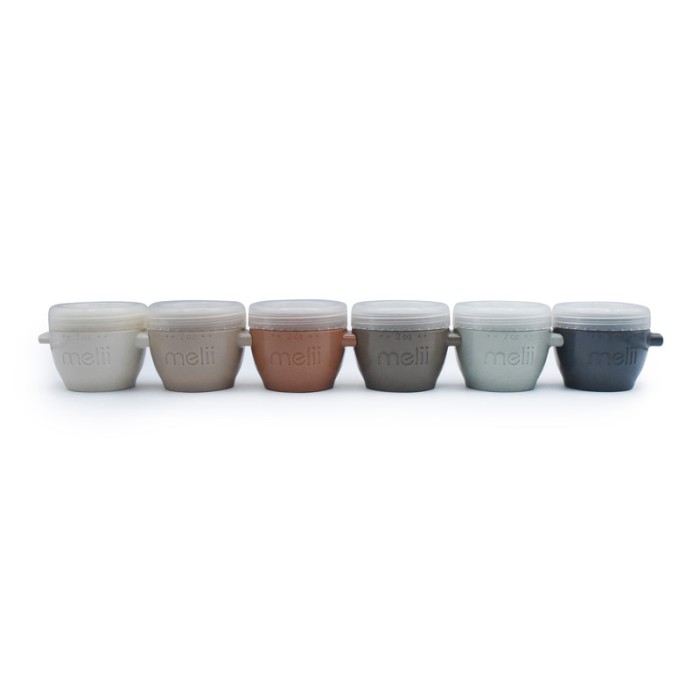 Melii Snap & Go Pods 2oz, 6 Pcs Earth Tones