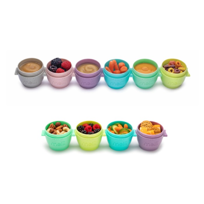 Melii Snap & Go Pods Baby Food Storage Container 10 pcs (2oz x 6pcs & 4oz x 4pcs)