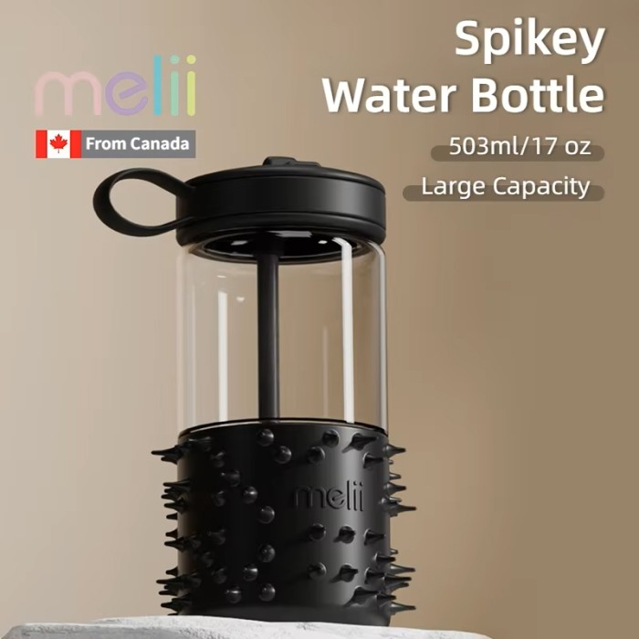 Melii Spikey Water Bottle Black 17oz