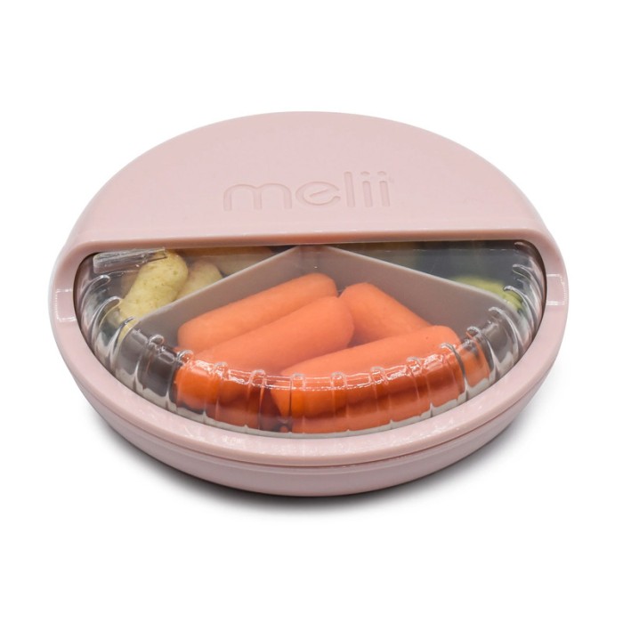 Melii Spin 3 Compartment Snack Container Pink