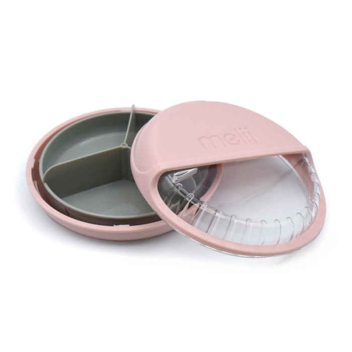 Melii Spin 3 Compartment Snack Container Pink