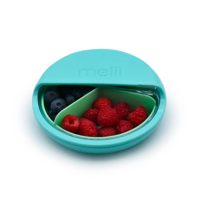 Melii Spin 3 Compartment Snack Container Turquoise