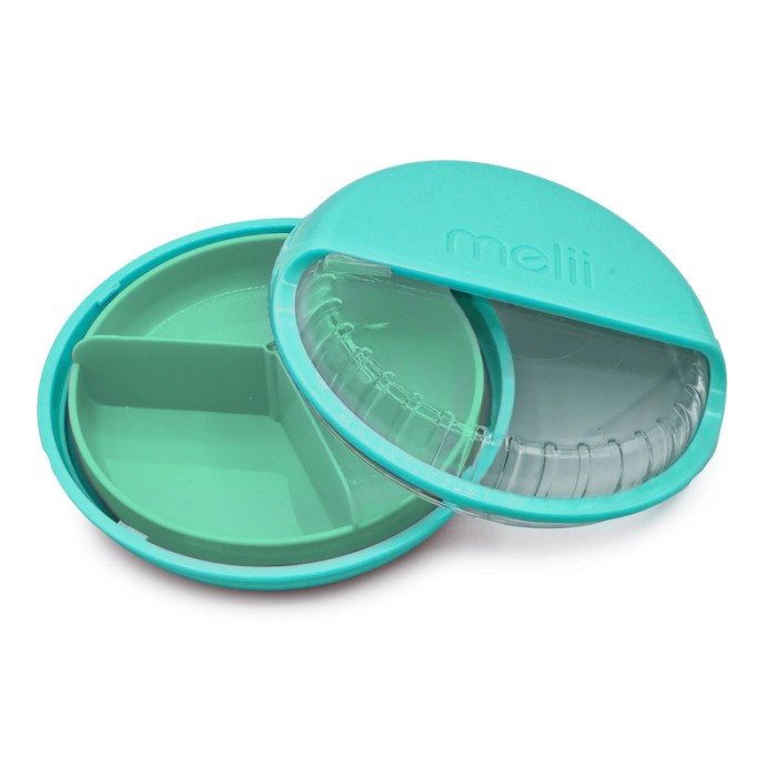 Melii Spin 3 Compartment Snack Container Turquoise