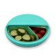 Melii Spin 3 Compartment Snack Container Turquoise