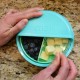 Melii Spin 3 Compartment Snack Container Turquoise