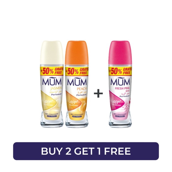 Mum Deodorant Roll on - B2G1 -75ml WOMEN (Fresh Pink Rose, Peach, Jasmine)