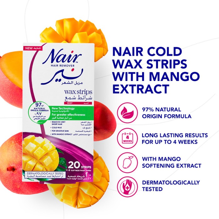 Nair Hair Remover Body Wax Strips Mango 20s