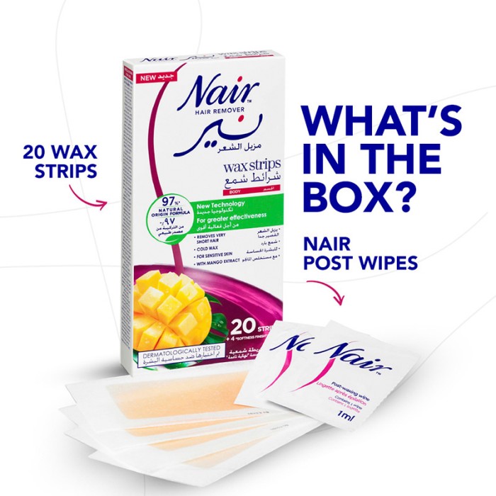 Nair Hair Remover Body Wax Strips Mango 20s