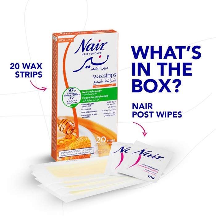 Nair Hair Remover Body Wax Strips Milk & Honey 20s