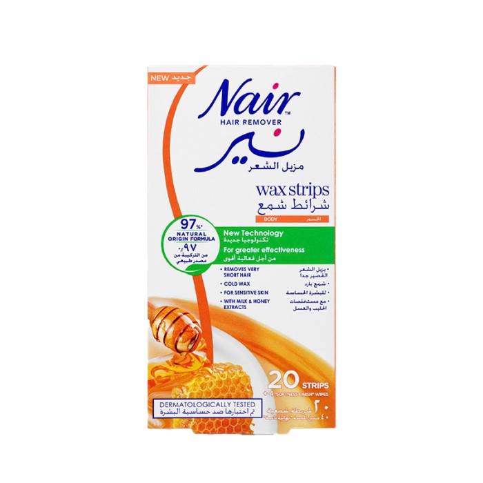 Nair Hair Remover Body Wax Strips Milk & Honey 20s