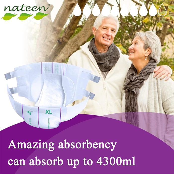 Nateen Combi Ultra Adult Diapers XL, 10 Pcs