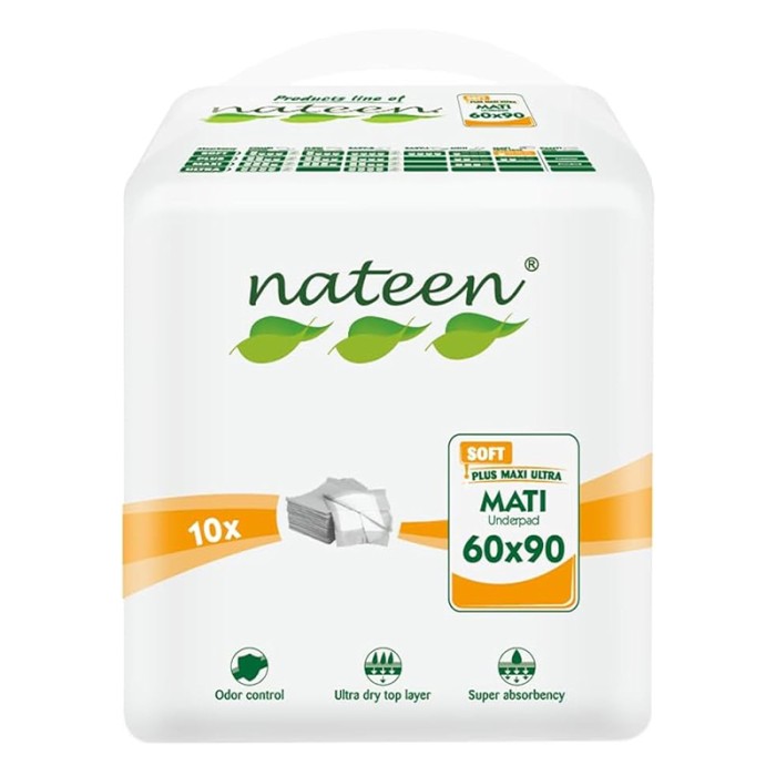 Nateen Disposable Incontinence Underpads,60 x 90 cm,10 Pcs