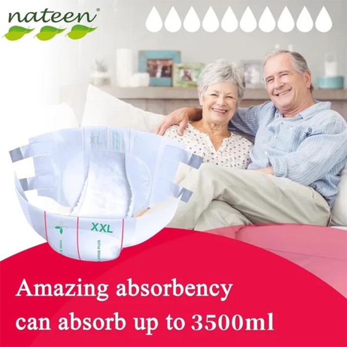 Nateen Eco Friendly Adult Diapers Combi PLUS Size XXL, 10 Pcs