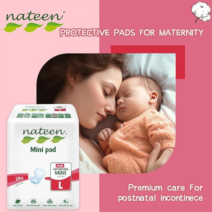 Nateen Premium Maternity Mini Pad Size L, 28 Pcs