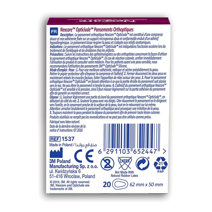 Nexcare 1537 Opticlude Orthoptic Eye Patch, Junior, 20/Box