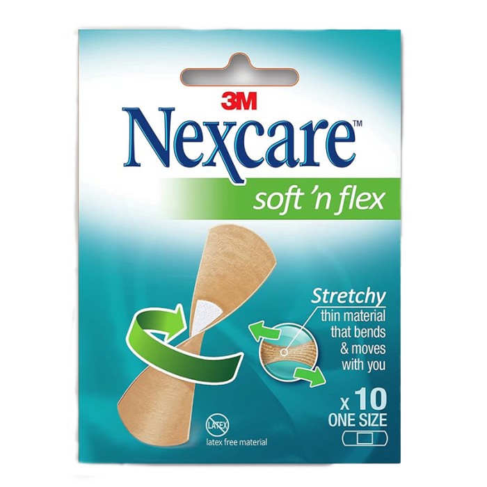 Nexcare 575 10E Soft N Flex Strips Dshape 10 Ea/Pack