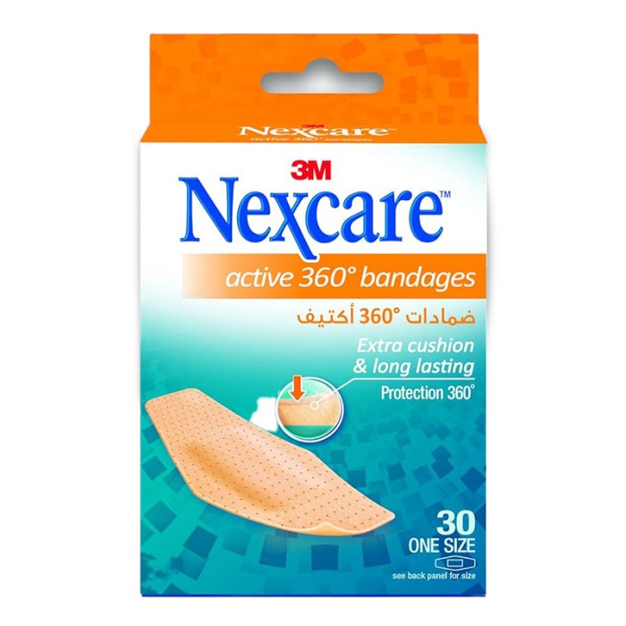 Nexcare Active 360 Bandages, 28mm X 76mm, 30/Pack