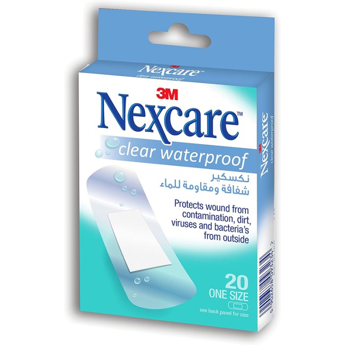 Nexcare CWP20 Clear Waterproof Bandages 20'S