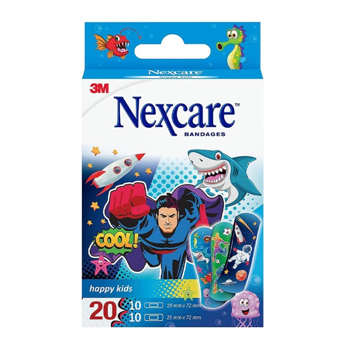 Nexcare Happy Kids Plasters Cool, Assorted, 20/Pack