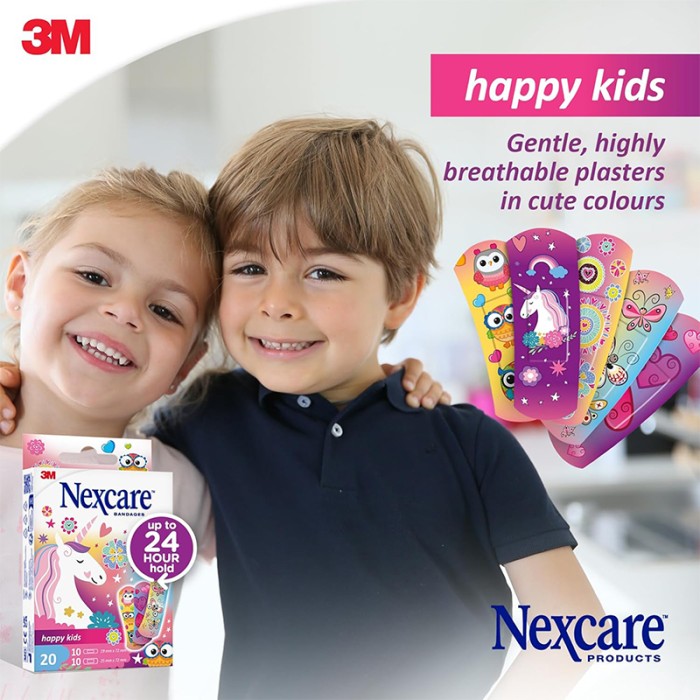 Nexcare Happy Kids Plasters Magic, Assorted, 20/Pack
