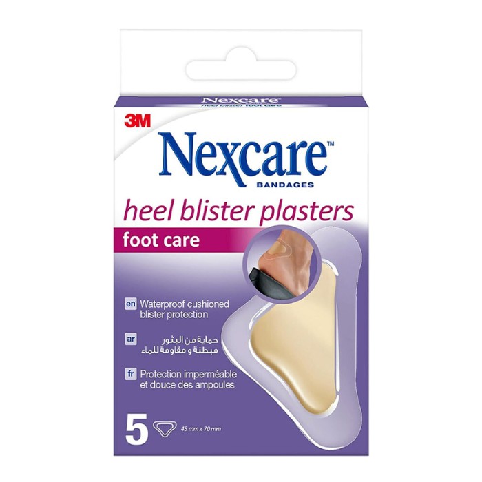 Nexcare Heel Blister Plasters, G, 45mm X 70mm, 5/Pack