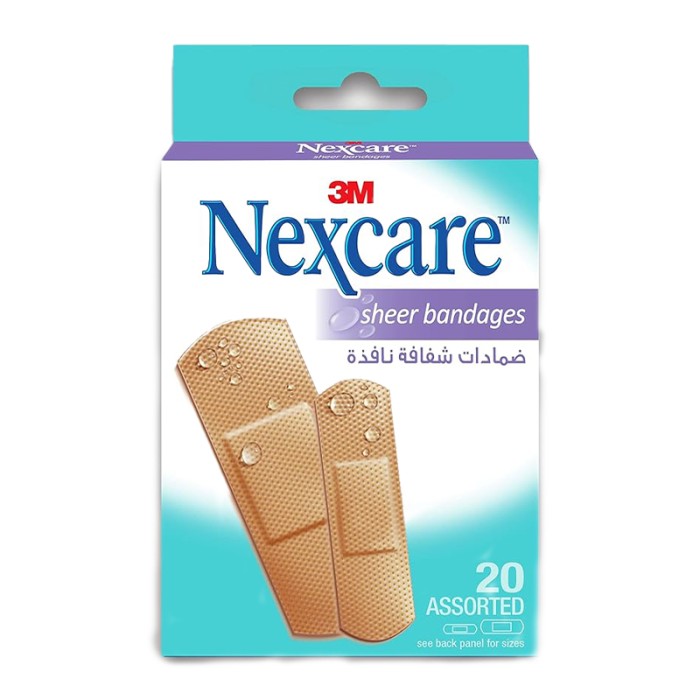 Nexcare Sheer Bandages, Assorted, 20/Box