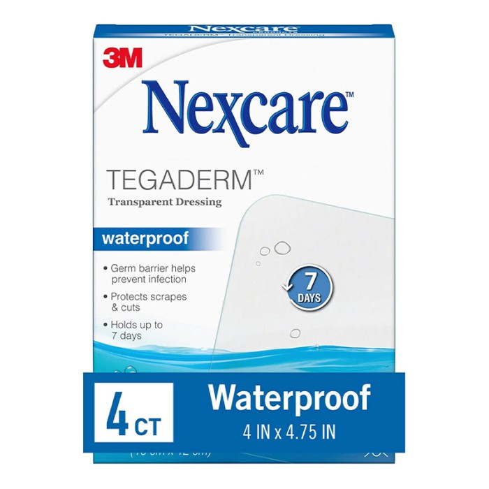 Nexcare Tegaderm Transparent Dressing 4'S Pack 10X12cm