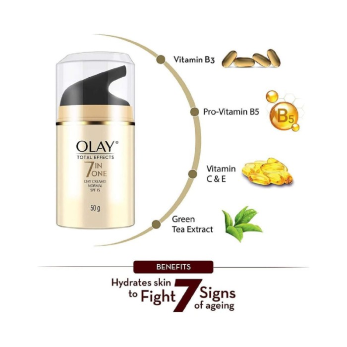 Olay Face Moisturizer Total Effects 7in1:Day Moisturiser 50 ml + Night Moisturiser 50ml