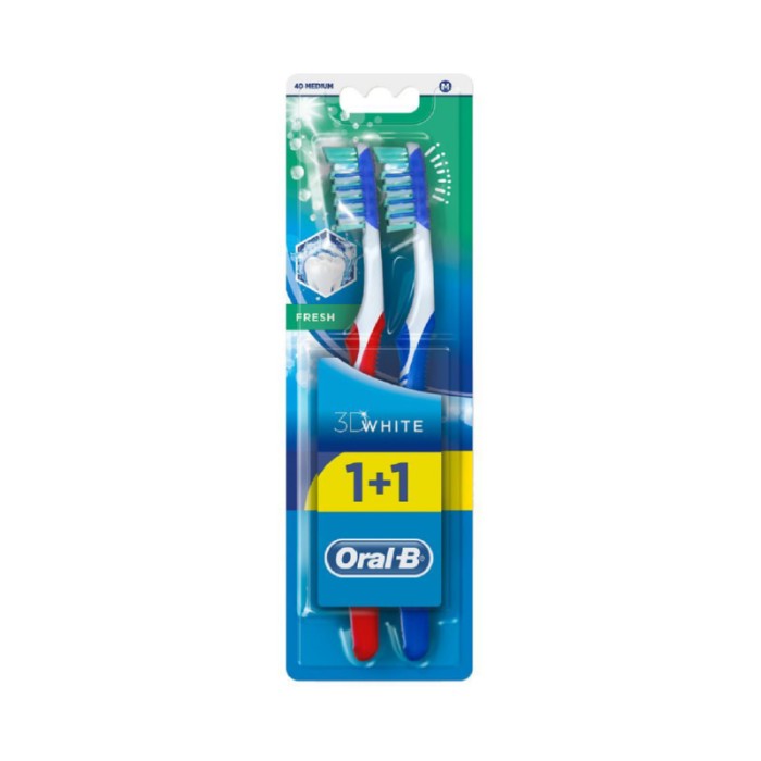 Oral-B 3D Fresh, 40, Medium, 1+1 Pack