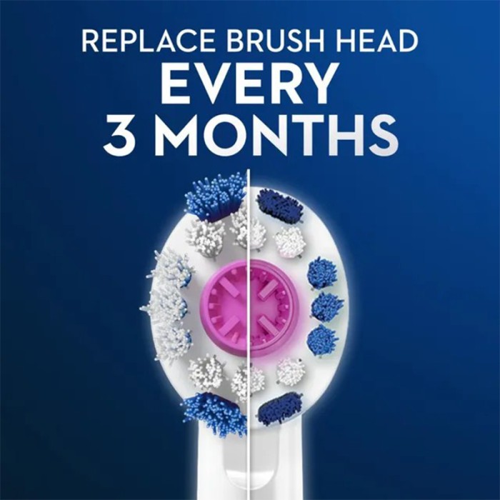 Oral B 3D White Brush Heads for Advanced Cleaning & Whitening, Pack of 2