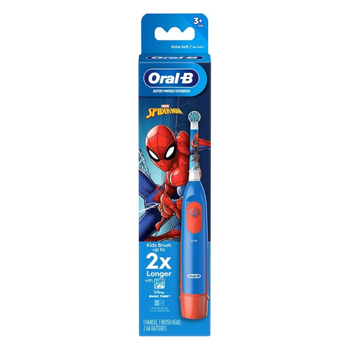 Oral B Battery Toothbrush Featuring Marvel Spiderman for Kids 3+, Precision Clean, Plaque removal, Healthy Gums