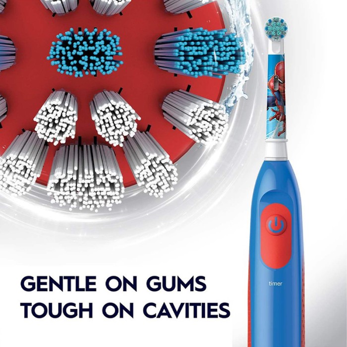 Oral B Battery Toothbrush Featuring Marvel Spiderman for Kids 3+, Precision Clean, Plaque removal, Healthy Gums