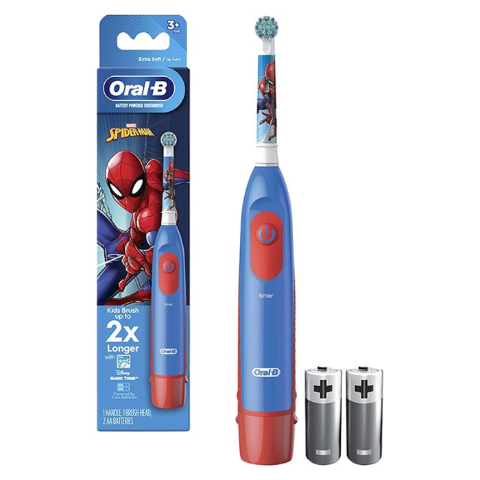 Oral B Battery Toothbrush Featuring Marvel Spiderman for Kids 3+, Precision Clean, Plaque removal, Healthy Gums