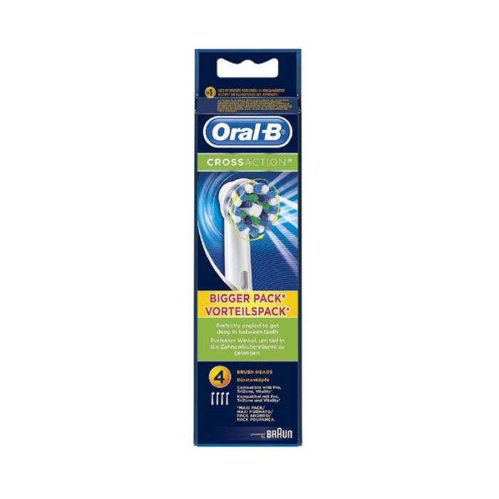 Oral-B EB50 - 4 Cross Action Replacement Brush Heads 4Pcs