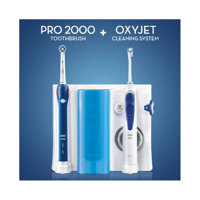Oral-B Health Centre, OxyJet Cleaning System + Pro 2000 Electric Toothbrush, 3D Action