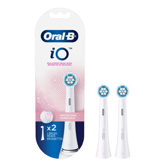 Oral B iO Gentle Care Replacement Brush Heads White, Pack of 2