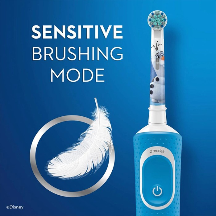 Oral B Kids 3+ Years Frozen Rechargeable Toothbrush, Round Brush Head & Extra Soft Bristles with Travel case