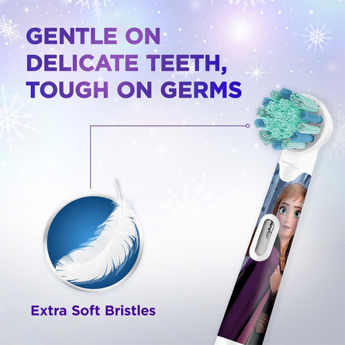 Oral B Kids Electric Toothbrush Heads Disney Frozen, Extra Soft Bristles, Pack of 2