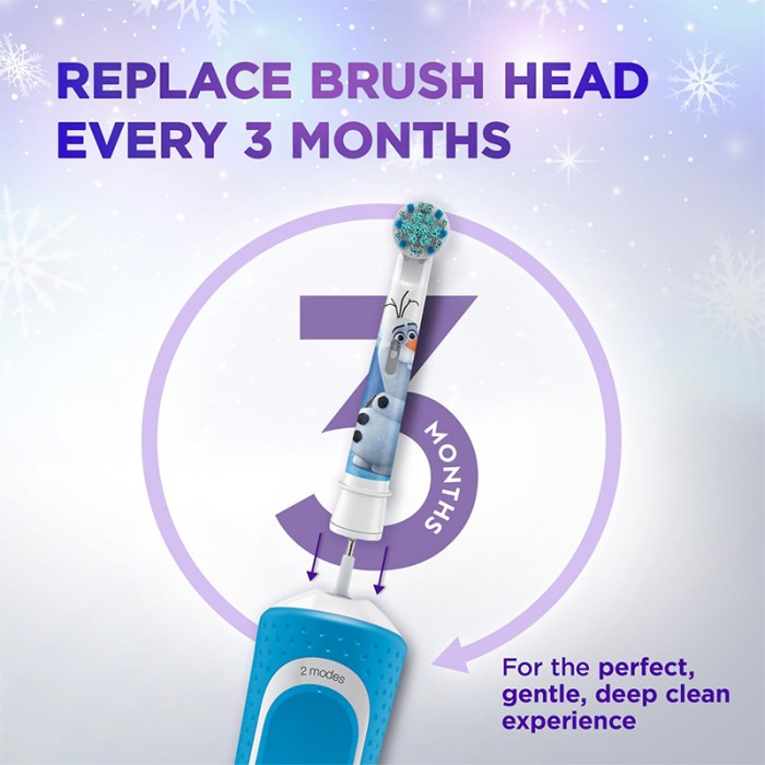 Oral B Kids Electric Toothbrush Heads Disney Frozen, Extra Soft Bristles, Pack of 2