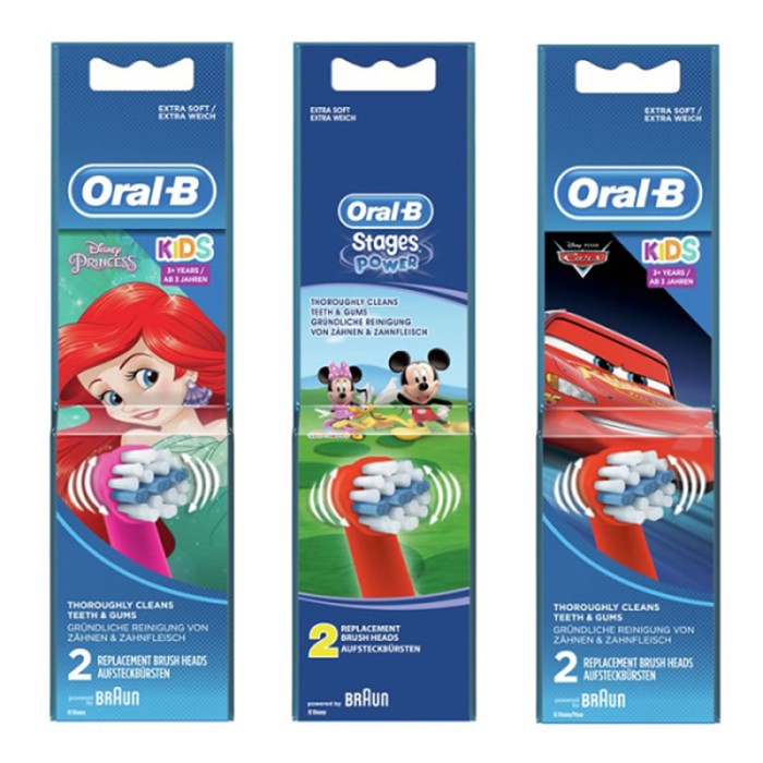Oral B Kids Power Replacement Brush heads With Extra Soft Bristles for Gentle & Superior Clean
