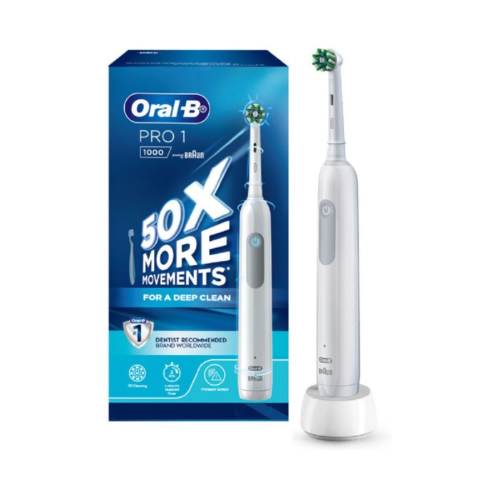 Oral-B Pro 1 1000 Rechargeable Toothbrush W/ Sensor - White