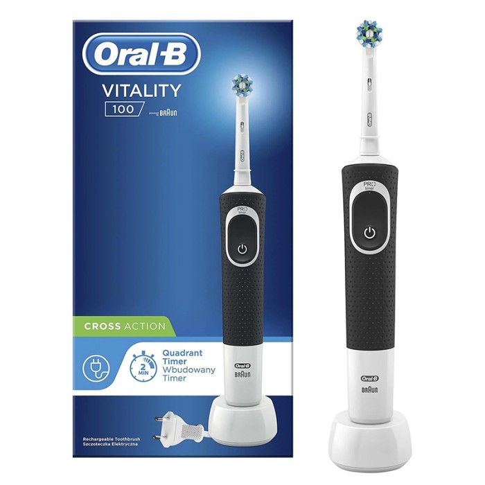 Oral B Vitality 100 Cross Action Rechargeable Toothbrush Black